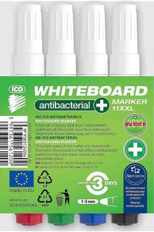 Popisovač na bílé tabule antibakt. ICO 11XXL/4ks