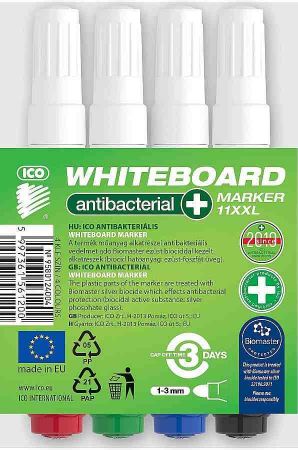 Popisovač na bílé tabule antibakt. ICO 11XXL/4ks