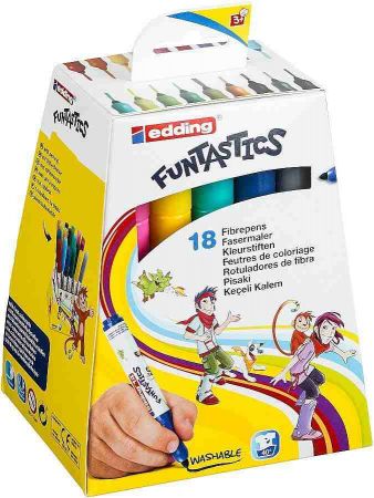Dětské fixy EDDING Funtastics 14, sada 18 barev pro menší děti