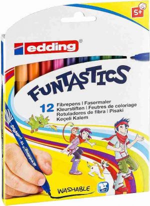 Dětské fixy EDDING Funtastics 15, sada 12 barev pro větší děti