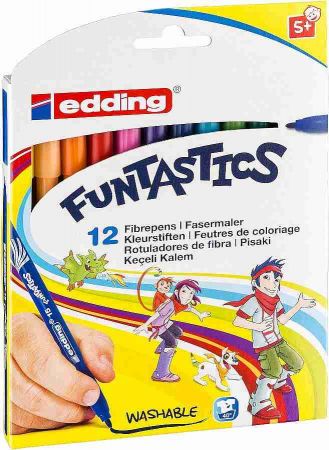 Dětské fixy EDDING Funtastics 15, sada 12 barev pro větší děti