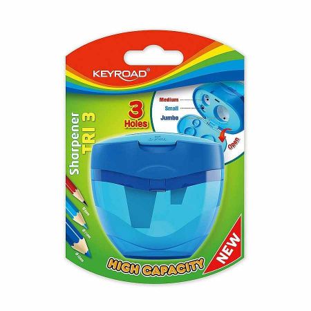 Ořezávátko KEYROAD TRI Plus, plast, blistr, asort