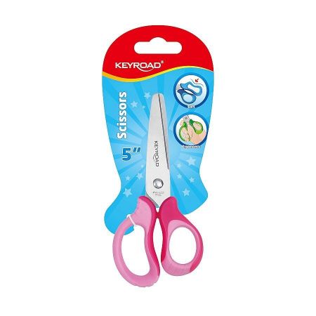Dětské nůžky KEYROAD Soft, 12,5cm, blistr, asort