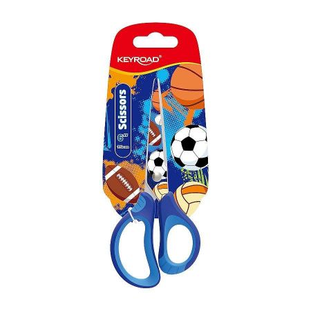 Školní nůžky KEYROAD Tattoo Soft, 15cm, blistr, asort