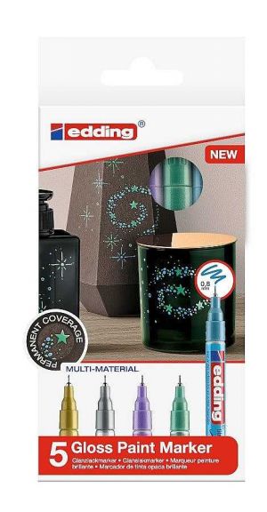 Lakový popisovač EDDING 780, sada 5ks, metal