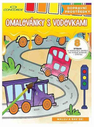 Omalovánky s vodovkami CONCORDE Dopravní prostředky A4