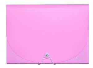 Desky na dokumenty CONCORDE s gumou A4, 7 kapes, pastel růžová