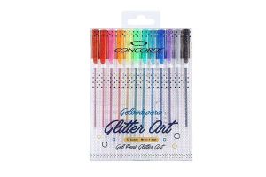Gelová pera CONCORDE Glitter Art, sada 12ks