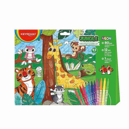 Puzzle omalovánky KEYROAD 2v1 Džungle