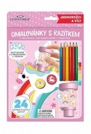 Omalovánky s razítkem CONCORDE Jednorožci a víly