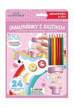 Omalovánky s razítkem CONCORDE Jednorožci a víly