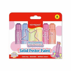 Tuhé temperové barvy KEYROAD Pastel, sada 6ks