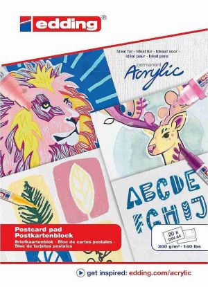 Blok pohlednic EDDING Acrylic A6, 20 listu, bílý