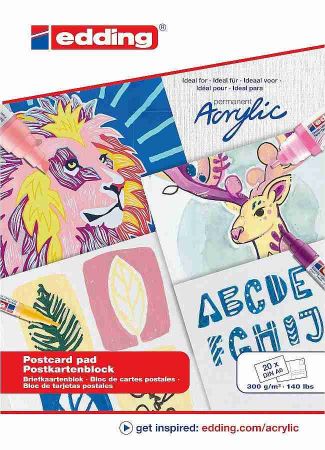 Blok pohlednic EDDING Acrylic A6, 20 listu, bílý
