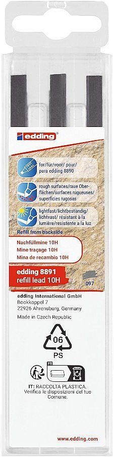Náhradní tuhy EDDING 8891 10H, do tesarské tužky 8890, 6 ks