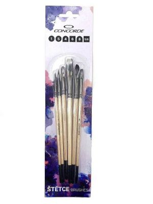 Sada štetcu CONCORDE Natural nylon 6 ks, blistr