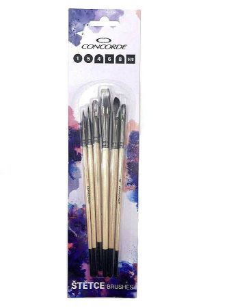 Sada štetcu CONCORDE Natural nylon 6 ks, blistr