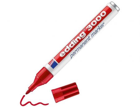 Permanentní popisovac EDDING 3000 cervený