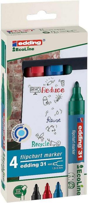Popisovac na flipchart EDDING 31 EcoLine, sada 4 ks