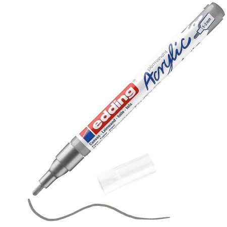 Akrylový popisovac EDDING 5300 F, stríbrný