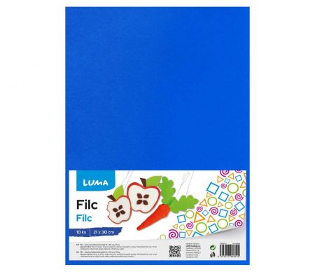 Filc A4 modrý tmavě LUMA, 10ks