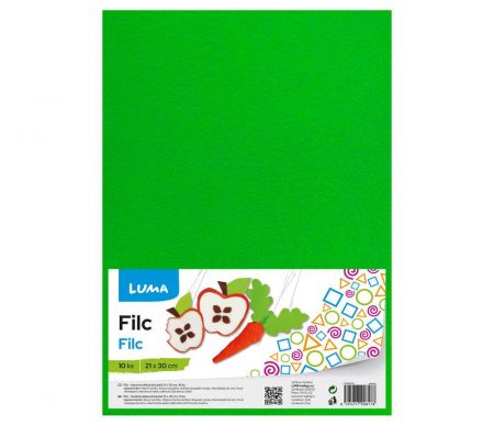 Filc A4 zelený LUMA, 10ks