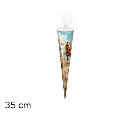 Kornout na sladkosti 35cm - Koně
