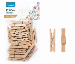 Kolíček 4,5cm natur, 25ks LUMA
