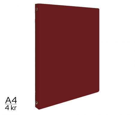 Pořadač LUMA A4 elegant 4 kroužkový bordó