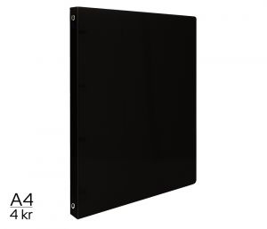 Pořadač LUMA A4 elegant 4 kroužkový černý