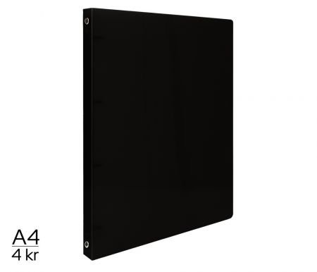 Pořadač LUMA A4 elegant 4 kroužkový černý