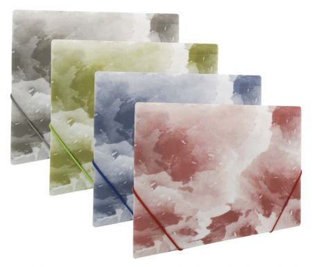 Desky na spisy s gumou A4, 3 klopy LUMA CLOUDS mix