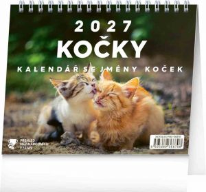 Kalendář stolní Kočky – se jmény koček 2027, 16,5cm x 13cm, PGS-36870