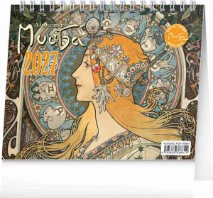 Kalendář stolní Alfons Mucha 2027, 16,5cm x 13cm, PGS-36881
