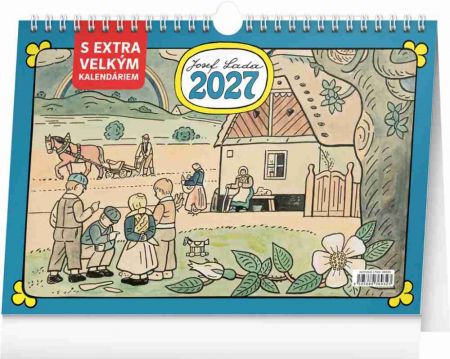 Kalendář stolní Josef Lada s extra velkým kalendáriem 2027, 30cm x 21cm, PGS-36932