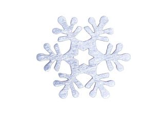 Dekorace vločky 12ks stříbrné dřevo 4cm