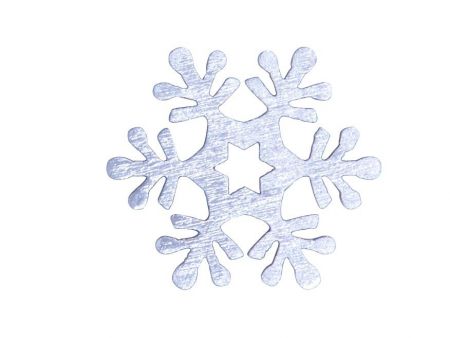 Dekorace vločky 12ks stříbrné dřevo 4cm