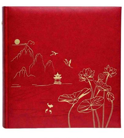 Fotoalbum 10×15/200, motiv Lotus Pond, červený