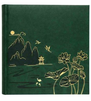 Fotoalbum 10×15/200, motiv Lotus Pond, zelený
