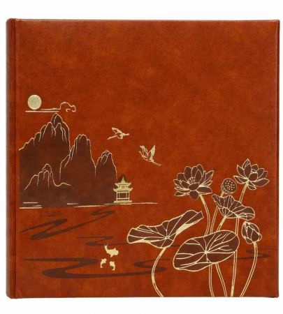 Fotoalbum 10×15/200, motiv Lotus Pond, hnědý