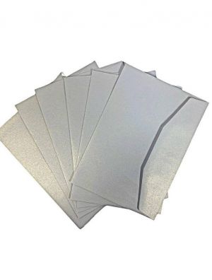 Ozdobné metalické obálky perleťové, 18 × 12,5 cm, 50 ks