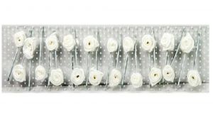 Sponka do vlasů bílá růžička 4,5 cm