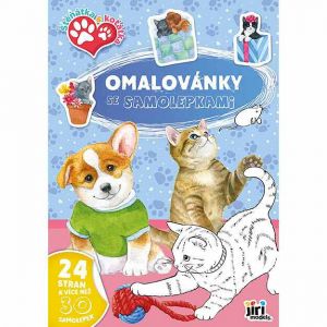 Omalovánky A4 se samolepkami - Štěňátka a koťátka 4645-3