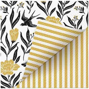 Ubrousky PAW Dekor L Duo (20ks) Hearts Confetti Fell gold