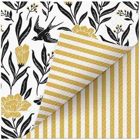 Ubrousky PAW Dekor L Duo (20ks) Hearts Confetti Fell gold