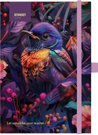 Blok ANIMALS Bird A6 linka s gumou