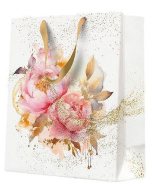 Papírová taška PAW střední Artistic Peony Seamless
