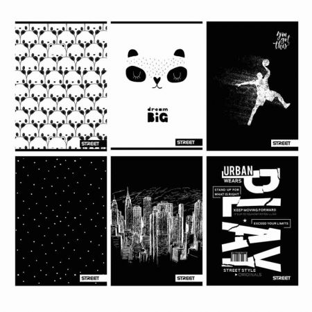 Sešit A5 54 listů Black &amp; White nelinkovaný