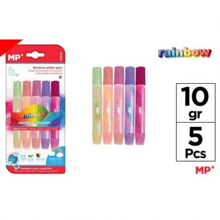 Lepidlo glitrové 5 barev po 10gr - Duha