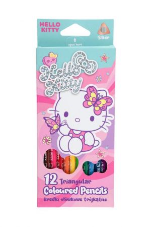 Pastelky trojhranné 12ks Hello Kitty